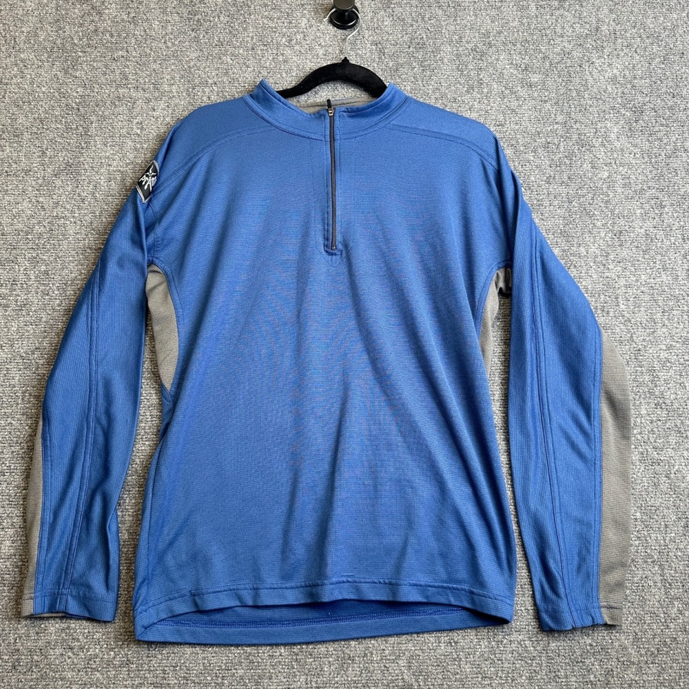 Vintage Prana 1/4 Zip Pullover Mens L Blue Made in USA Gorpcore Hiking Y2K 90s